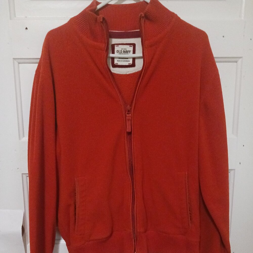 Old Navy Womans Size Medium Vintage Orange Full Zip Front Jacket
